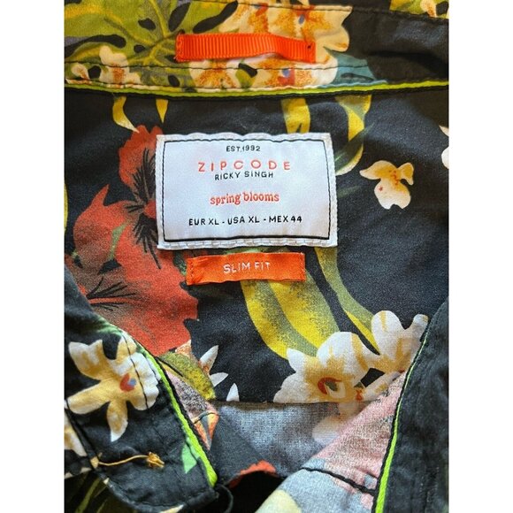 Zip Code Ricky Singh Spring Blooms Shirt Slim Fit Size XL Golf‎ Preppy Hawaiian - Picture 10 of 13